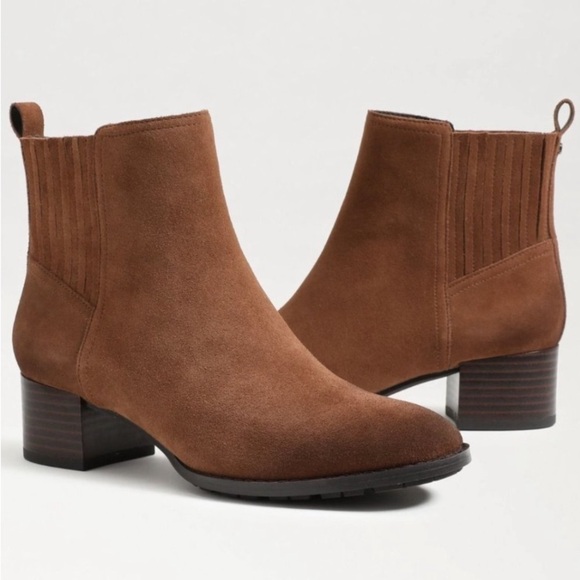 SAM EDELMAN Kaiti Suede Ankle Bootie Walnut Brown NEW - Picture 1 of 13